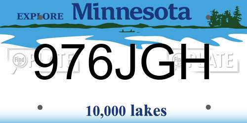 976JGH Minnesota License Plate