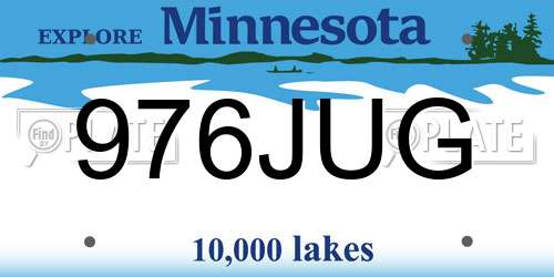 976JUG Minnesota License Plate