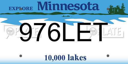 976LET Minnesota License Plate