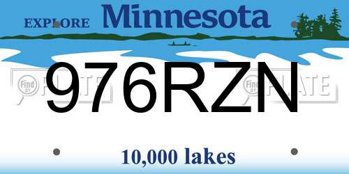976RZN Minnesota License Plate