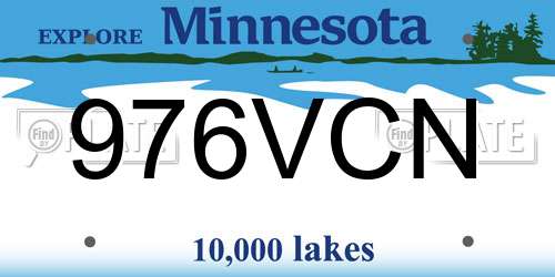 976VCN Minnesota License Plate