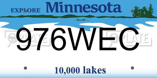 976WEC Minnesota License Plate
