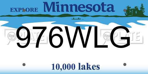 976WLG Minnesota License Plate