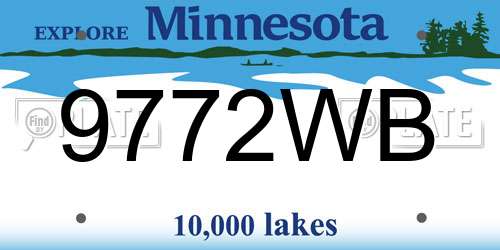 9772WB Minnesota License Plate