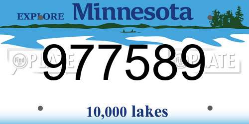 977589 Minnesota License Plate