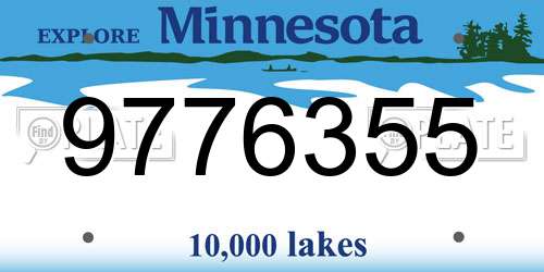 9776355 Minnesota License Plate