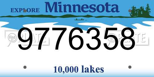 9776358 Minnesota License Plate