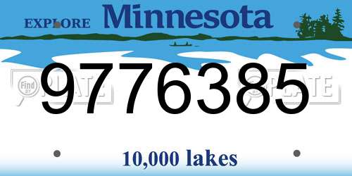 9776385 Minnesota License Plate