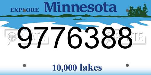 9776388 Minnesota License Plate