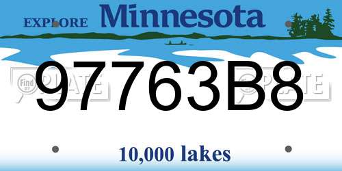97763B8 Minnesota License Plate