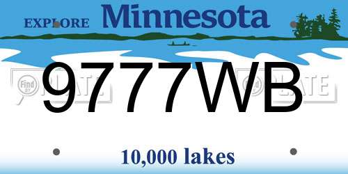 9777WB Minnesota License Plate