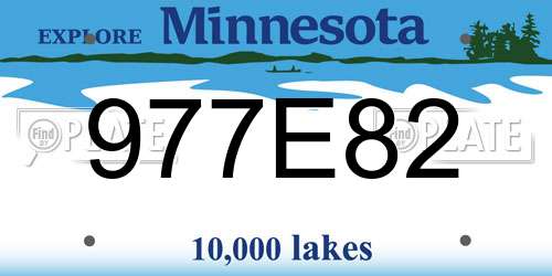 977E82 Minnesota License Plate