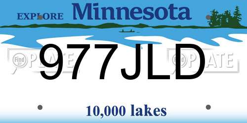 977JLD Minnesota License Plate