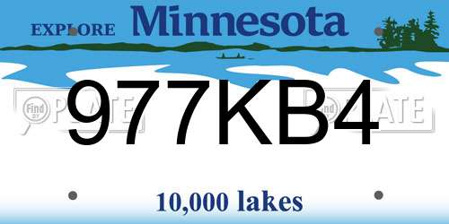 977KB4 Minnesota License Plate