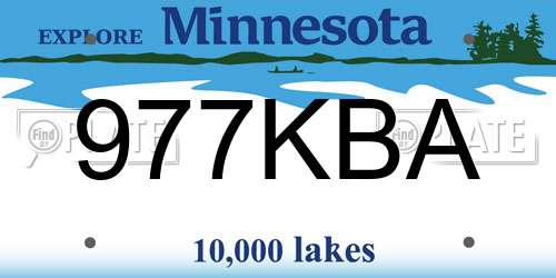 977KBA Minnesota License Plate
