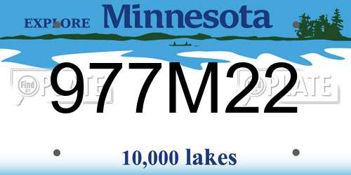 977M22 Minnesota License Plate
