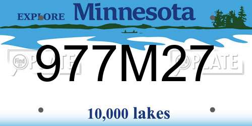 977M27 Minnesota License Plate