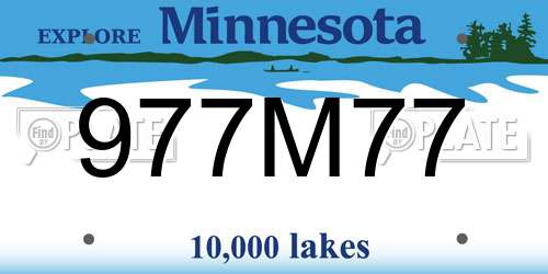 977M77 Minnesota License Plate