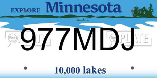 977MDJ Minnesota License Plate