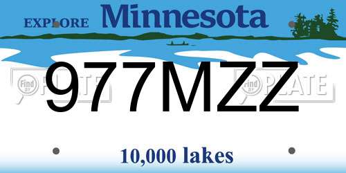 977MZZ Minnesota License Plate