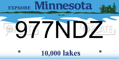 977NDZ Minnesota License Plate