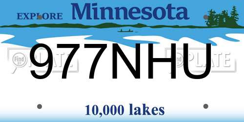 977NHU Minnesota License Plate
