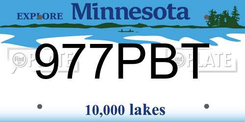 977PBT Minnesota License Plate