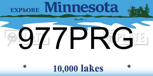 977PRG Minnesota License Plate