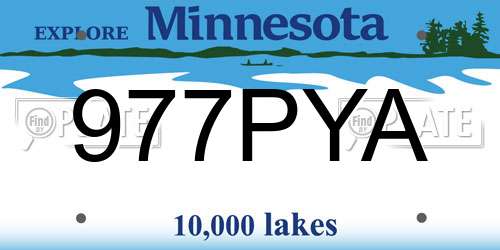 977PYA Minnesota License Plate