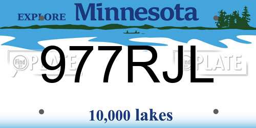 977RJL Minnesota License Plate