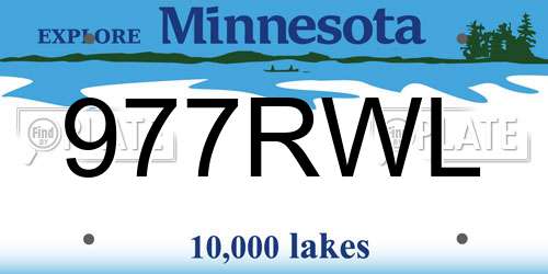 977RWL Minnesota License Plate