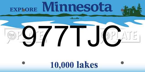 977TJC Minnesota License Plate