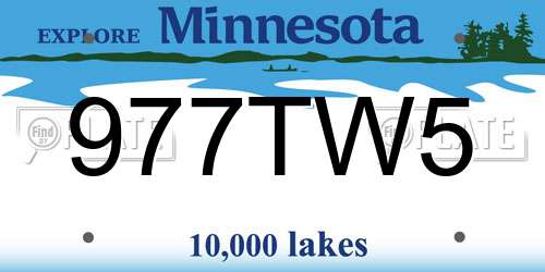 977TW5 Minnesota License Plate