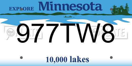 977TW8 Minnesota License Plate