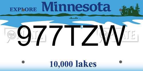 977TZW Minnesota License Plate