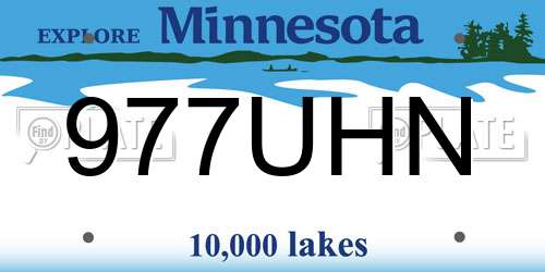 977UHN Minnesota License Plate