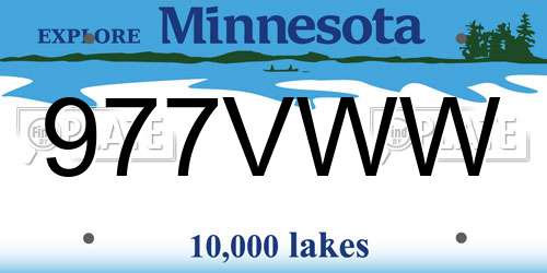 977VWW Minnesota License Plate