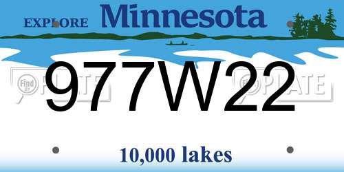 977W22 Minnesota License Plate