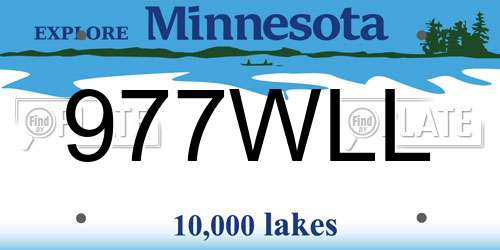 977WLL Minnesota License Plate
