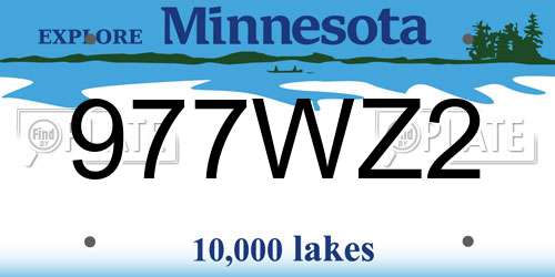 977WZ2 Minnesota License Plate