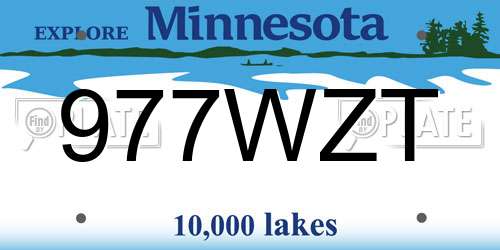 977WZT Minnesota License Plate