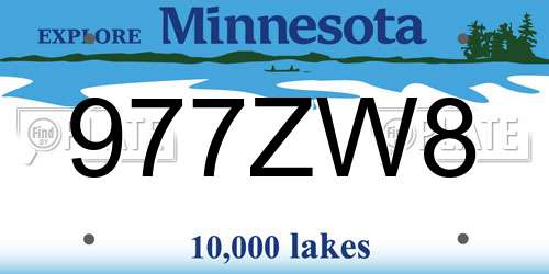 977ZW8 Minnesota License Plate
