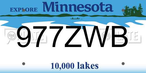 977ZWB Minnesota License Plate
