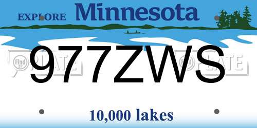 977ZWS Minnesota License Plate