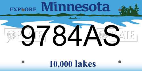 9784AS Minnesota License Plate