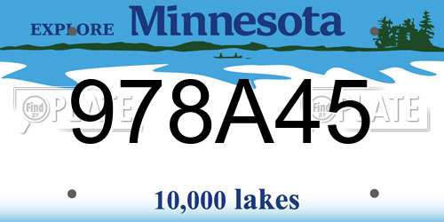 978A45 Minnesota License Plate