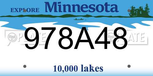 978A48 Minnesota License Plate