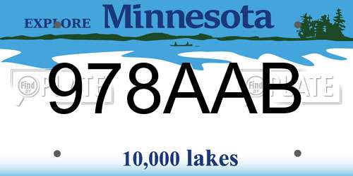 978AAB Minnesota License Plate