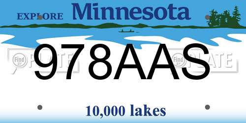 978AAS Minnesota License Plate