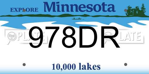 978DR Minnesota License Plate